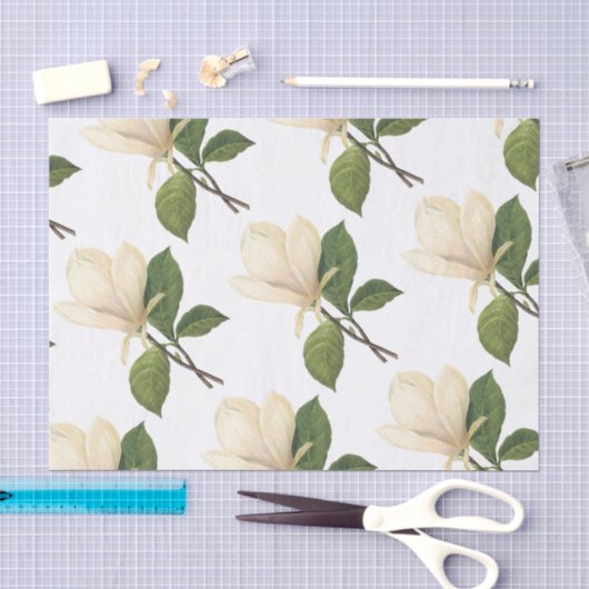 Magnolia Flower Pattern Tissuepapier (Craft)