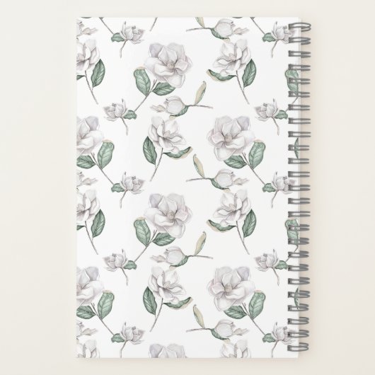 Magnolia Flower Personalized Journal Notebook Notitieboek (Achterkant)