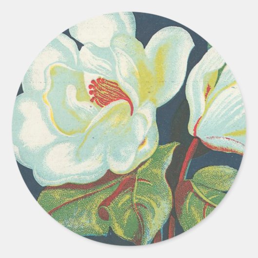 Magnolia Flower Ronde Sticker (Voorkant)