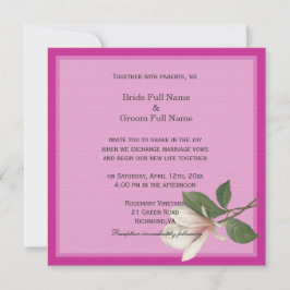   magnolia flower roze spring bruiloft kaart
