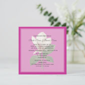   magnolia flower roze spring bruiloft kaart (Staand voorkant)