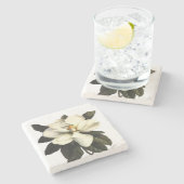 Magnolia Flower Square Stenen Onderzetter (Zijkant)