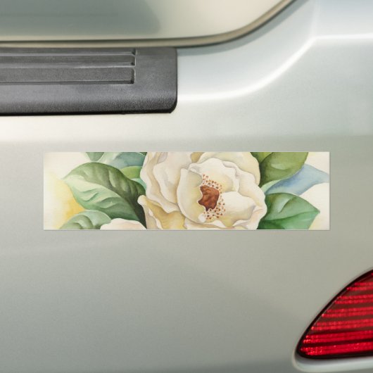 Magnolia Flower Waterverf Panting Bumpersticker (Op auto)