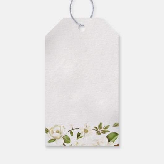 Magnolia Flower Wedding Gift Labels Cadeaulabel (Achterkant)