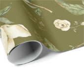 Magnolia Flowers and Leaves Cadeaupapier (Rol Hoek)