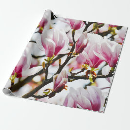 Magnolia Flowers Floral Botanical Blossom Chic Cadeaupapier