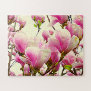 Magnolia Flowers Floral Botanical Blossom Chic Legpuzzel