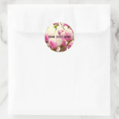 Magnolia Flowers Floral Botanical Blossom Chic Ronde Sticker (Tas)