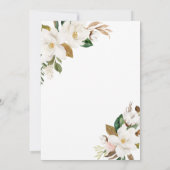 Magnolia Flowers & Gold Baby shower Invitation Kaart (Achterkant)