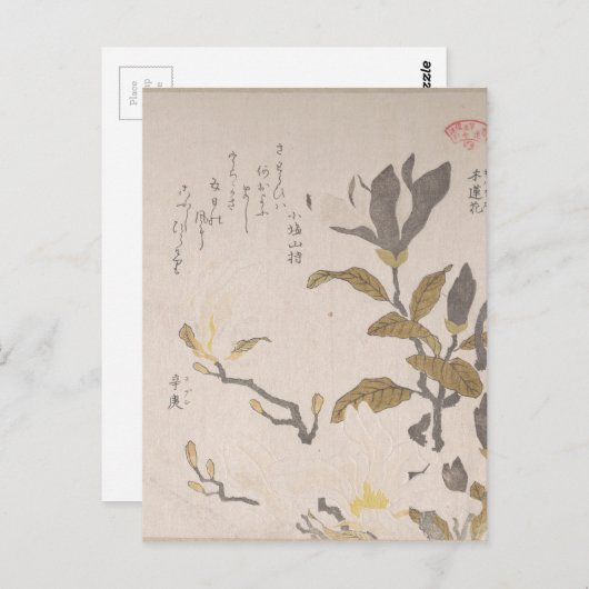 Magnolia Flowers - Kubo Shunman (Japans) Briefkaart (Voorkant / Achterkant)
