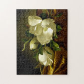 Magnolia Flowers on Gold Velvet Heade Puzzle Legpuzzel (Verticaal)
