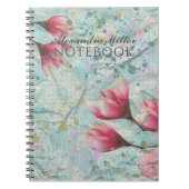 Magnolia Flowers on  verfijnd papier Notitieboek (Voorkant)