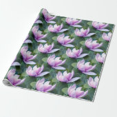 Magnolia Flowers Pattern Cadeaupapier (Uitgerold)