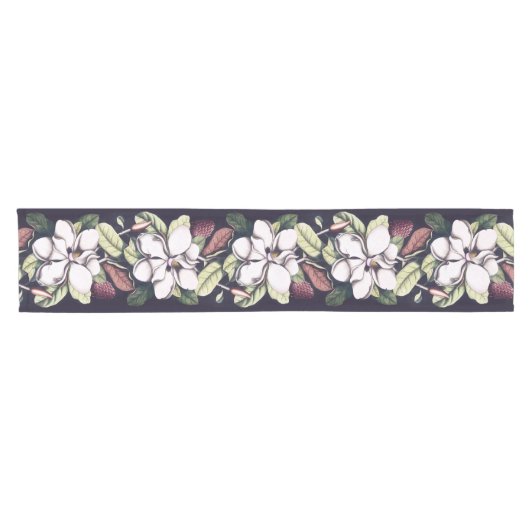 Magnolia Flowers Pattern Korte Tafelloper (Horizontaal)