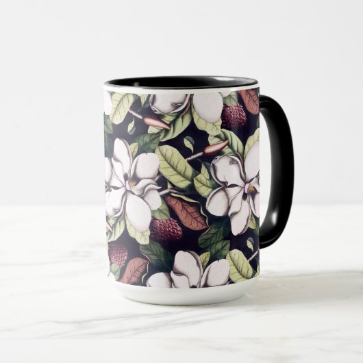 Magnolia Flowers Pattern Mok (Voorkant rechts)
