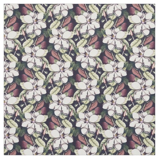 Magnolia Flowers Pattern Stof (Swatch)