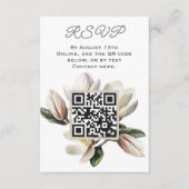 Magnolia Flowers RSVP QR-code Informatiekaartje (Voorkant)