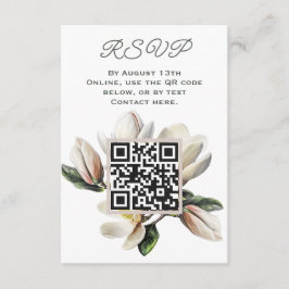 Magnolia Flowers RSVP QR-code Informatiekaartje