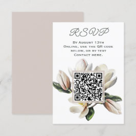Magnolia Flowers RSVP QR-code Informatiekaartje