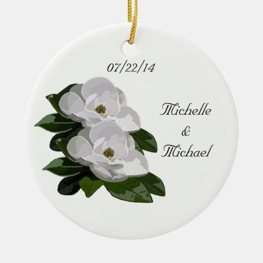 Magnolia Flowers Save the Date Wedding Ornament (Voorkant)