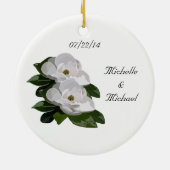 Magnolia Flowers Save the Date Wedding Ornament (Achterkant)