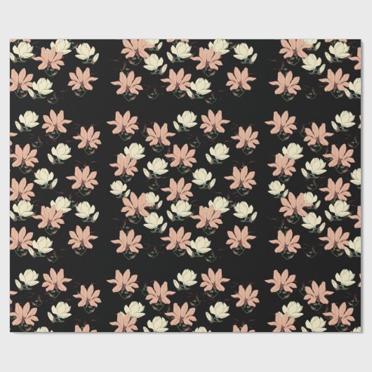 Magnolia Flowers Spring Personalized Cadeaupapier (Vlak)