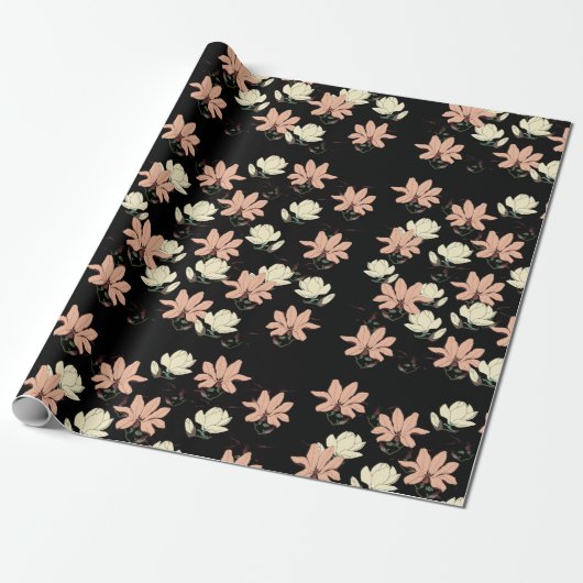 Magnolia Flowers Spring Personalized Cadeaupapier (Uitgerold)