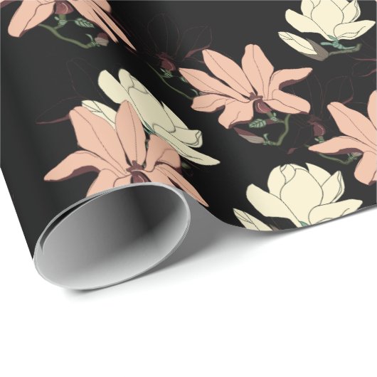 Magnolia Flowers Spring Personalized Cadeaupapier (Rol Hoek)