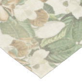 Magnolia Flowers White & Gold Floral Tablecloth Tafelkleed (Gekanteld)