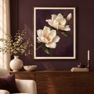 Magnolia Fluwelen Studie Kunstprint Poster
