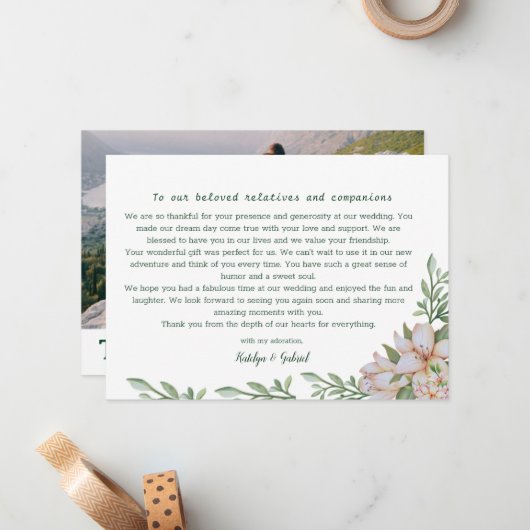 Magnolia foto bruiloft dank u Sjabloon (Voorkant / Achterkant in situ)