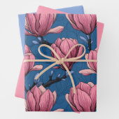 Magnolia garden on blue inpakpapier vel (In situ)