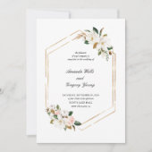 Magnolia geometrische Romance bruiloft uitnodiging (Voorkant)