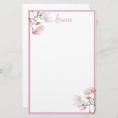 Magnolia gepersonaliseerd briefpapier (Voorkant / Achterkant)