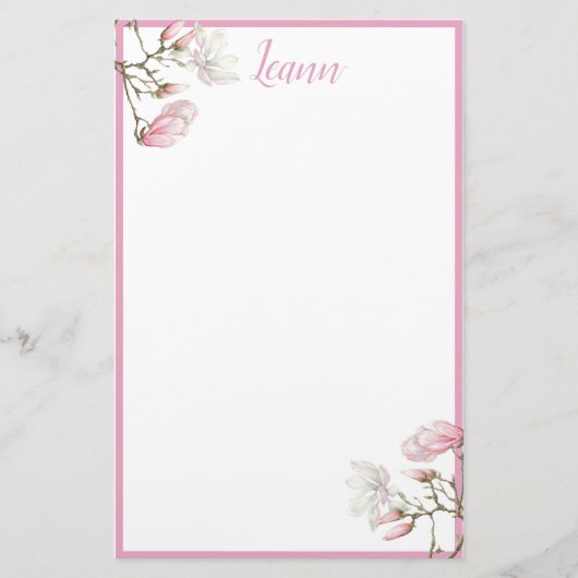 Magnolia gepersonaliseerd briefpapier (Voorkant)