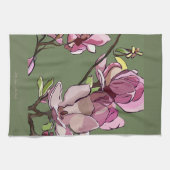Magnolia geschilderde keukenhanddoek (Horizontaal)