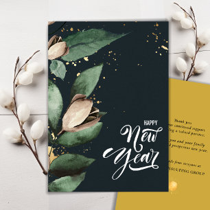 Magnolia Gold Bedrijfs Gelukkig Nieuwjaar Feestdagenkaart