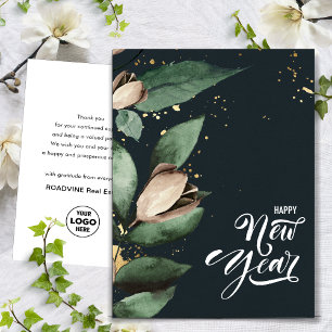 Magnolia Gold   Bedrijfs Gelukkig Nieuwjaar Feestdagenkaart