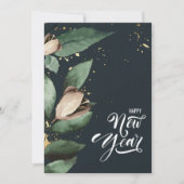 Magnolia Gold Confetti | Happy New Year Flat Feestdagenkaart (Voorkant)