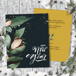 Magnolia Gold Confetti | Happy New Year Flat Feestdagenkaart