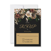 Magnolia Gold en Black Floral RSVP