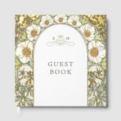 Magnolia Gold Wedding Art Nouveau Gastenboek (Voorkant)