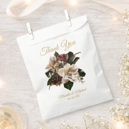 Magnolia Goud en Zwarte Bloemen Bedankzakje