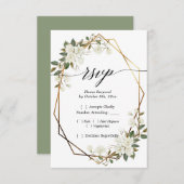 Magnolia gouden geometrisch lijst RSVP (Voorkant / Achterkant)