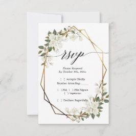 Magnolia gouden geometrisch lijst RSVP Kaartje