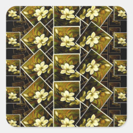  Magnolia Grandiflora Remixed in Lijsten Vierkante Sticker