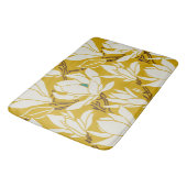Magnolia graphic in mustard pattern badmat (Gekanteld)