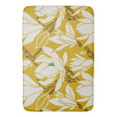 Magnolia graphic in mustard pattern badmat (Voorkant Verticaal)
