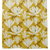 Magnolia graphic in mustard pattern douchegordijn (Voorkant)