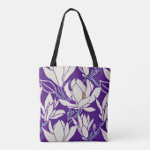 Magnolia graphic in violet pattern tote bag (Achterkant)